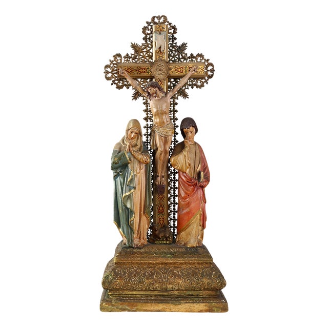 19th Century Neo‑Gothic Crucifix, France For Sale