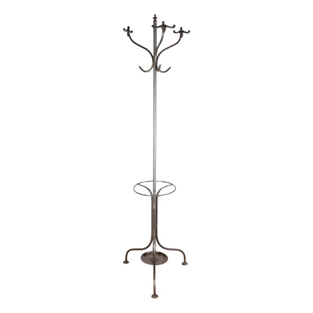 Industrial Floor Coat Rack, Former Czechoslovakia, 1920s For Sale