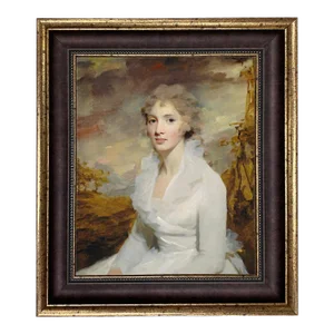Contemporary Portrait of Miss Eleanor Reproduction Print on Canvas, Framed 21.5 x 25.5