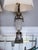 Hollywood Regency Vintage Crystal and Brass Table Lamps With Marble Bases and Pleated Shades - a Pair For Sale - Image 3 of 15