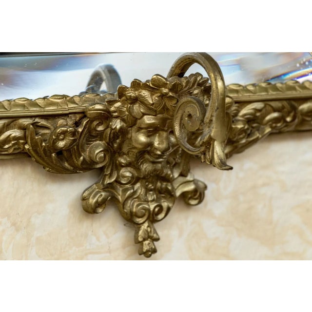 Antique Pair Brass Girandole Mirrors, France For Sale - Image 4 of 9