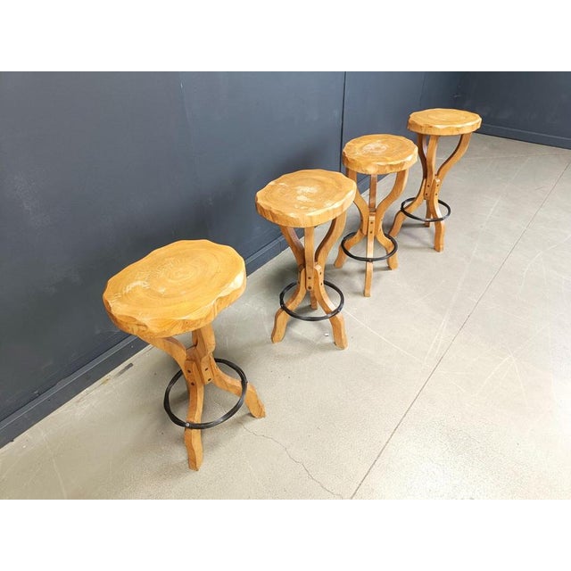 Mid-Century Brutalist Bar Stools, 1960s, Set of 4 For Sale - Image 9 of 16