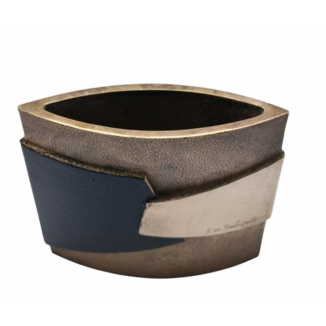 Vintage Bronze Vase and Empty Pockets Set by Esa Ferdigolli, Italy, 1980s, Set of 2 For Sale - Image 9 of 11