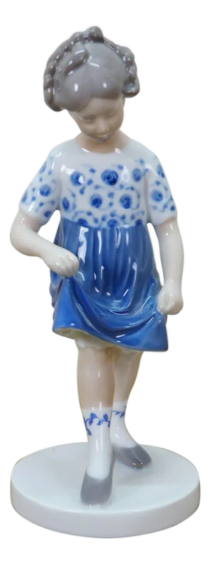 Rare 1990 Bing & Grondahl Porcelain My Favorite Blue Dress Figurine 2586