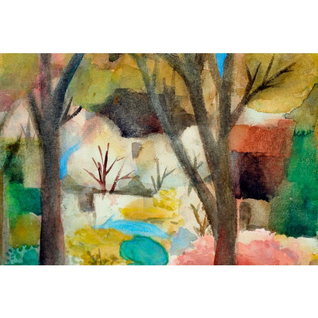 Impressionist Emily Shotwell Goeller "Wood Fall Leaves" Impressionist Watercolor on Paper 1947 For Sale - Image 3 of 8