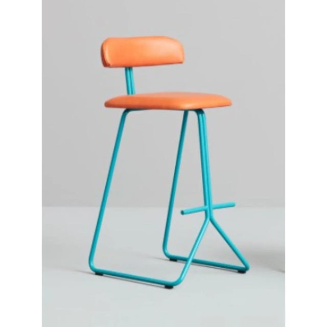 Pair of rider stool by pepe albargues dimensions: w 50, d 56, h 104, seat78 materials: crome plated or painted iron...