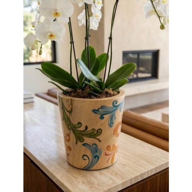Camel Vintage Hand-Painted Teak Wood Cachepot / Planter For Sale - Image 8 of 12