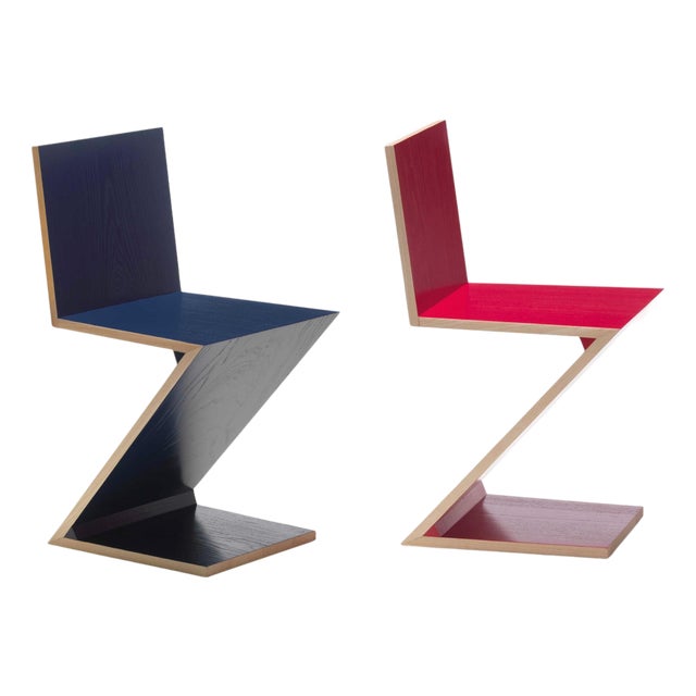 Zig Zag Chair by Gerrit Thomas Rietveld for Cassina, Set of 2 For Sale