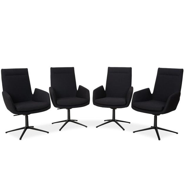 Cordia Swivel Chairs in Dark Grey and Blue Fabric from Cor, Set of 4 For Sale - Image 13 of 13