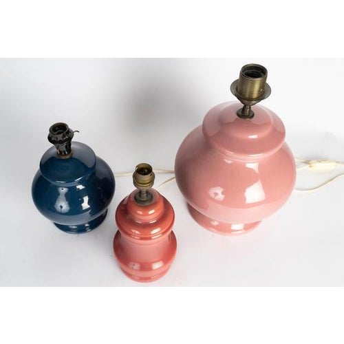 Vintage Porcelain Table Lamps, 1950s, Set of 3 For Sale - Image 3 of 7