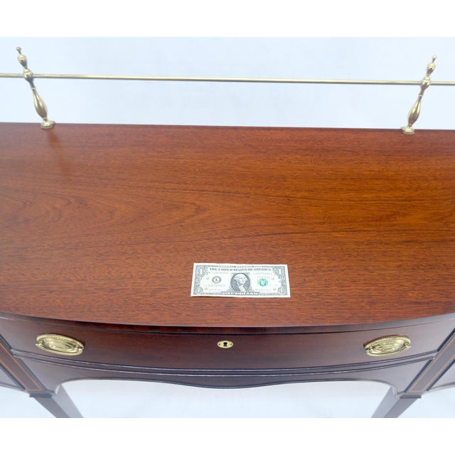 Kindel Brass Gallery Top 3 Drawers 1 Door Mahogany Federal Style Sideboard MINT For Sale - Image 14 of 14