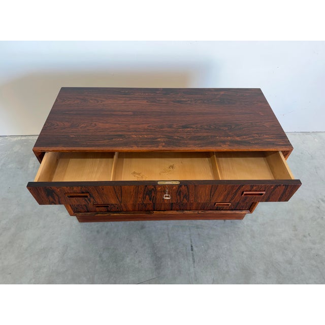 Wood Mid Century Danish Rosewood Smallboy Dresser Chest of Drawers Attributed to Johannes Sorth For Sale - Image 7 of 12