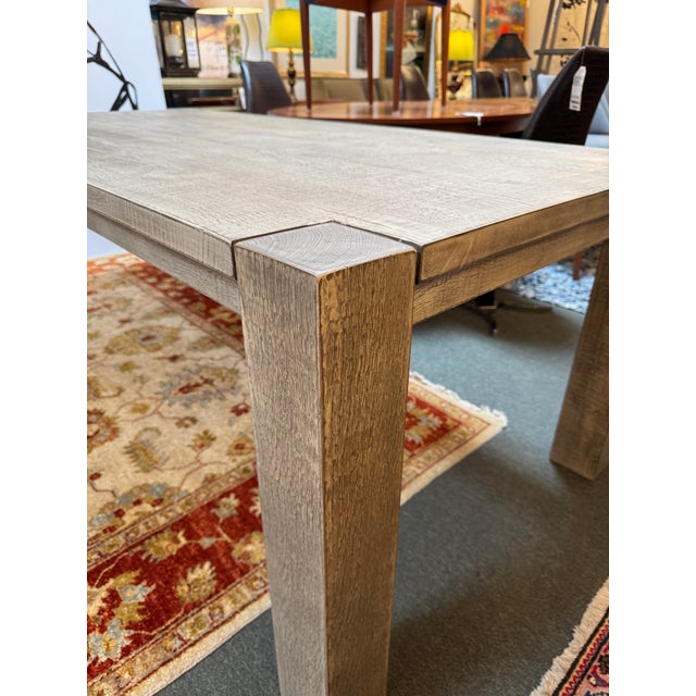 Restoration Hardware Reclaimed Oak Wood Dining Table For Sale - Image 12 of 12