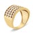10K Yellow Gold Plated .925 Sterling Silver 1 1/2 Cttw Diamond 4 Row Channel Band Ring (Champagne Color, I2-I3 Clarity) Ring Size 6 For Sale - Image 4 of 6