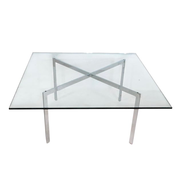 Mid 20th Century Iconic Barcelona CoffeeTable Designed by Mies Van Der Rohe Made in Italy C 1970's For Sale - Image 5 of 13