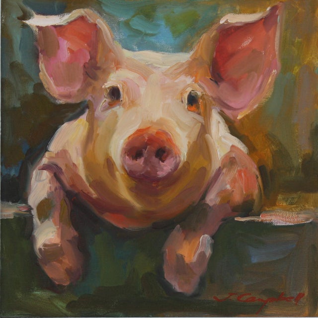 My best painting buddy and I each painted a rendition of Penny the Pig, sometime in the last five years. That makes it...