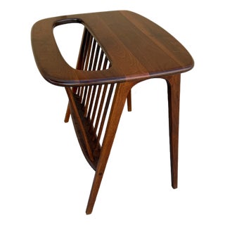 1950s Arthur Umanoff Style Mid Century Modern Walnut Magazine Table For Sale