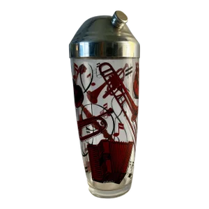 Mid-Century Musical Instruments Cocktail Shaker