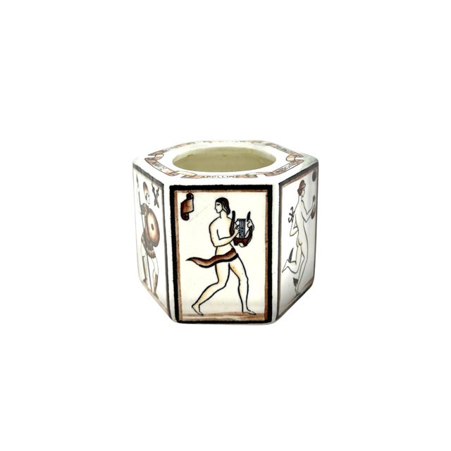 Gio Ponti Gio Ponti, "Per Scriver Classico" Ashtray, San Cristoforo Richard Ginori, Italy 1923 For Sale - Image 4 of 11