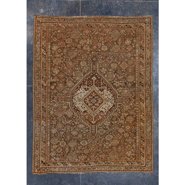 Brown Turkish Anatolian Rug 4'3" x 5'6" #18060 For Sale - Image 8 of 8