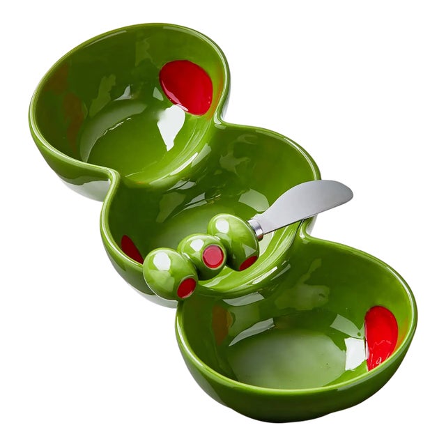 Olive Three Part Server For Sale