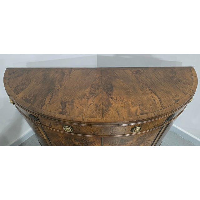 Antique Demi Lune Sideboard in Yew Wood, 1910 For Sale - Image 13 of 18
