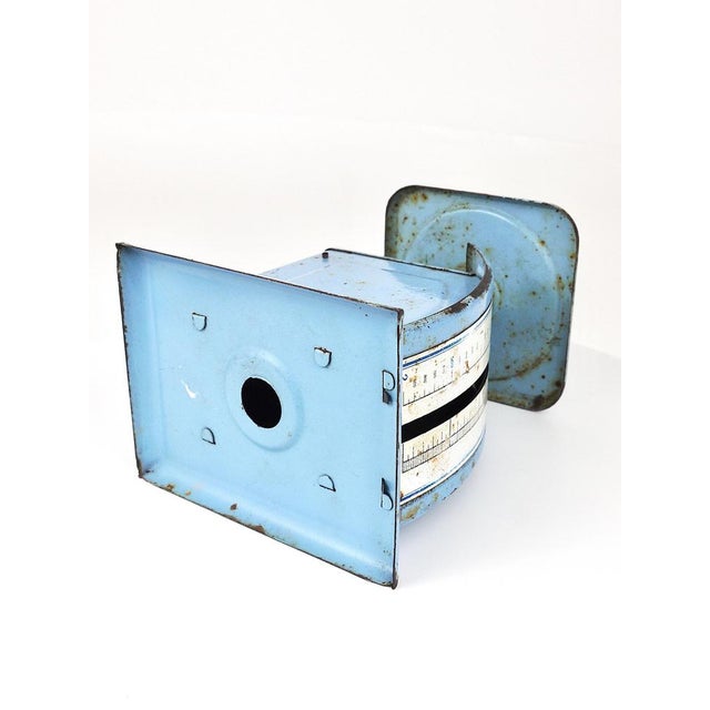 Bauhaus Decorative Blue Avantgarde Letter Scale attributed to Marianne Brandt, Germany, 1930s For Sale - Image 12 of 18