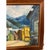 Wood Vintage Framed Mountain Town Landscape Painting, Rustic Village Scene With Alpine Peaks For Sale - Image 7 of 8