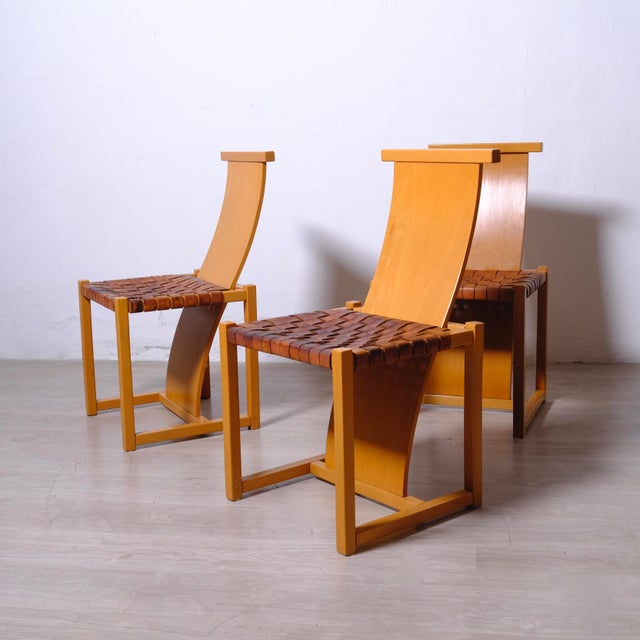 Vintage Chairs in Beech and Leather by Alvar Aalto, 1960s, Set of 3 For Sale - Image 16 of 18