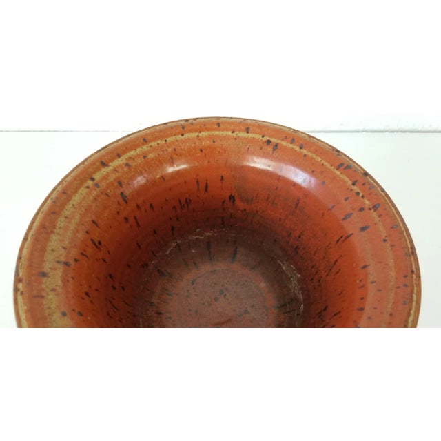 Red Vintage Brophy Art Pottery Glazed Bowl For Sale - Image 8 of 9
