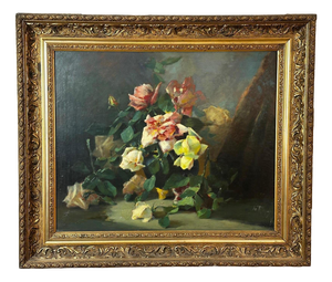Still Life Composition, 1900s, Oil Painting on Canvas, Framed