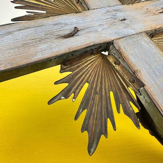 Altar Crucifix in Wood and Metal For Sale - Image 10 of 12