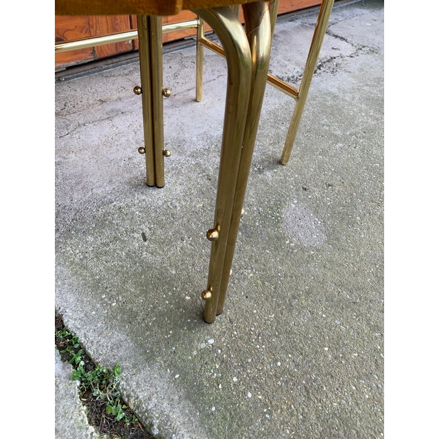 Metal Vintage Dressing Table and Stool in Brass, 1950s, Set of 2 For Sale - Image 7 of 7