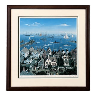 Sally Caldwell Fisher Signed Limited Edition Provincetown New England Coastal Print Art For Sale