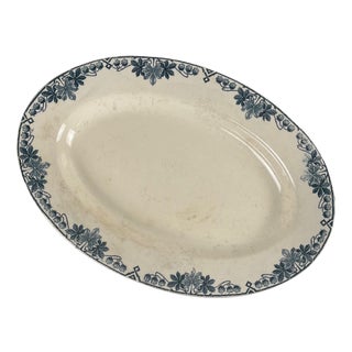 Oval Dish with Tunis Pattern by Longwy, 1890s For Sale