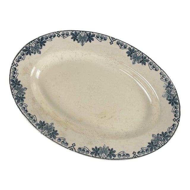 Oval Dish with Tunis Pattern by Longwy, 1890s For Sale