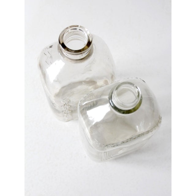 Vintage Glass Milk Jugs Pair For Sale - Image 4 of 9