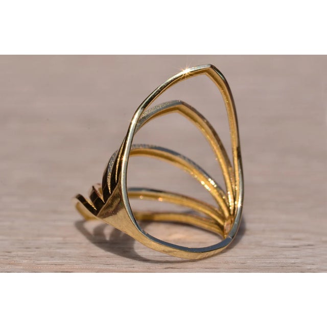 The School Lane: Yellow Gold Cocktail Statement Ring For Sale In Philadelphia - Image 6 of 11