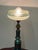 Antique French Brass and Porcelain Glass Shade Table Lamp from Unbekannt, 1920s For Sale - Image 9 of 11