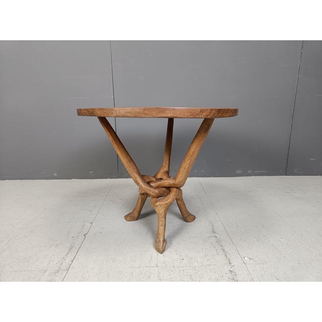 Wood Vintage Tribal Art Side Table, 1960s For Sale - Image 7 of 11