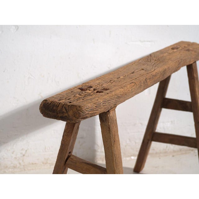 Antique Chinese Wooden Bench For Sale - Image 5 of 9