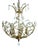 Brass and Lead Crystal 5-Light Chandelier, 1970s For Sale