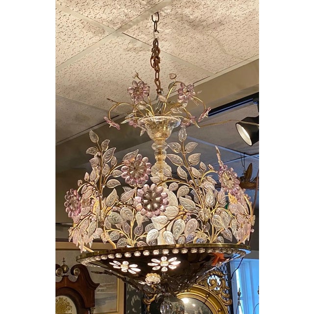 Mid 20th Century ncredible 6-Light Midcentury French Chandelier After Maison Baguès, Paris For Sale - Image 18 of 18