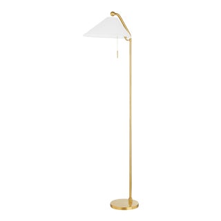 Mitzi Aisa 1-Light Floor Lamp, Aged Brass For Sale