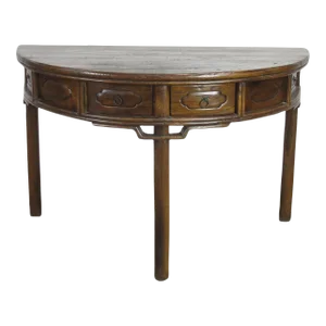 Half Moon Antique Chinese Hallway Console Table