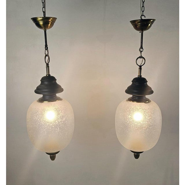 Italian Mid-Century Modern pendant lamps designed by Luigi Caccia Dominioni for during the 1950s, possibly for Azucena....