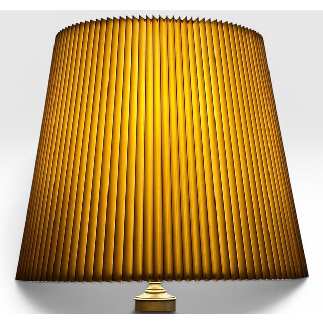 Antique Victorian Converted Brass Column Lamp on Wood Base With 1786 Plaque For Sale - Image 16 of 17