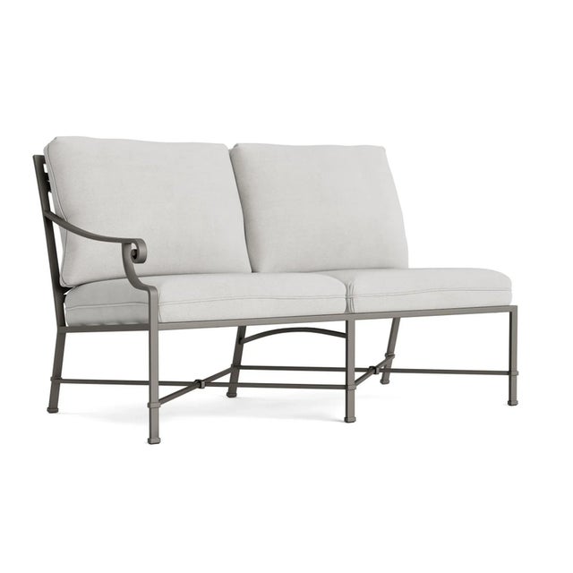 Brown Jordan Venetian Left Arm Loveseat, Mica frame with Fusion Dove fabric For Sale - Image 12 of 12