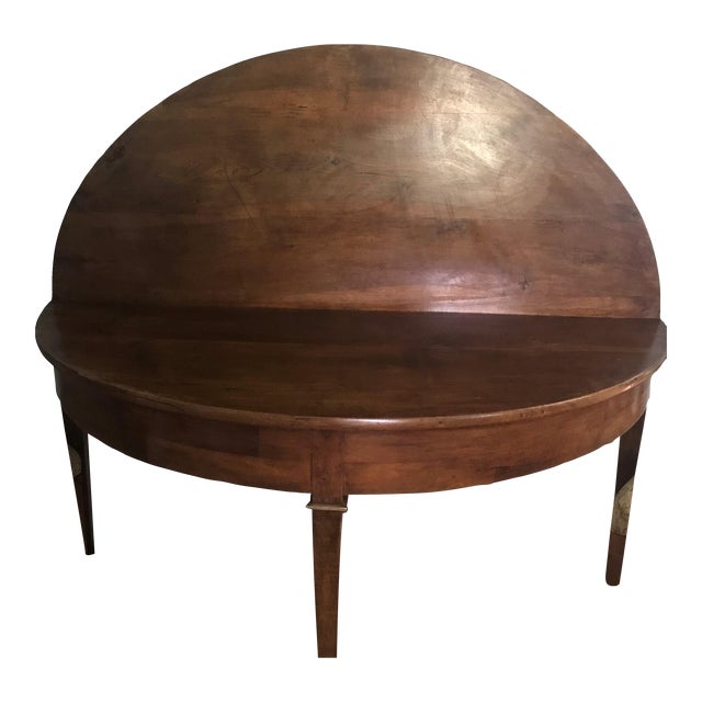 French Demi-Lune Cherrywood Oval Table Circa 1890 For Sale