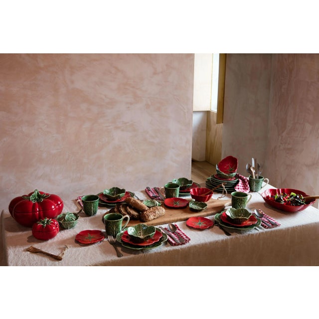 Traditional Bordallo Pinheiro Tomato Salad/Dessert Plates, Set of 4 For Sale - Image 3 of 6